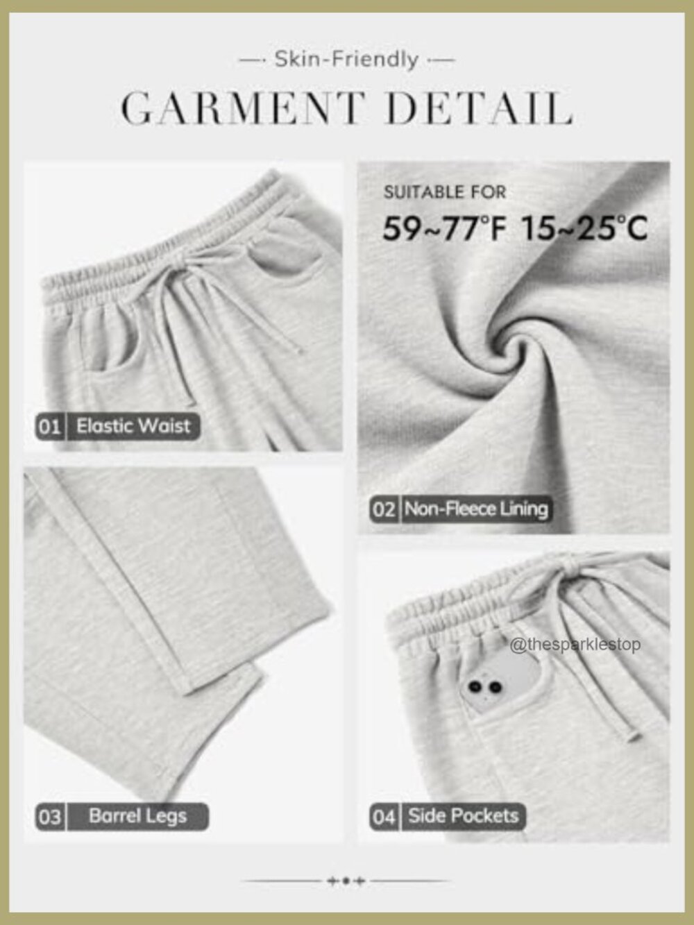 Barrel Sweatpants Women Wide Leg Baggy Lounge Pants with Pockets - Picture 6 of 7